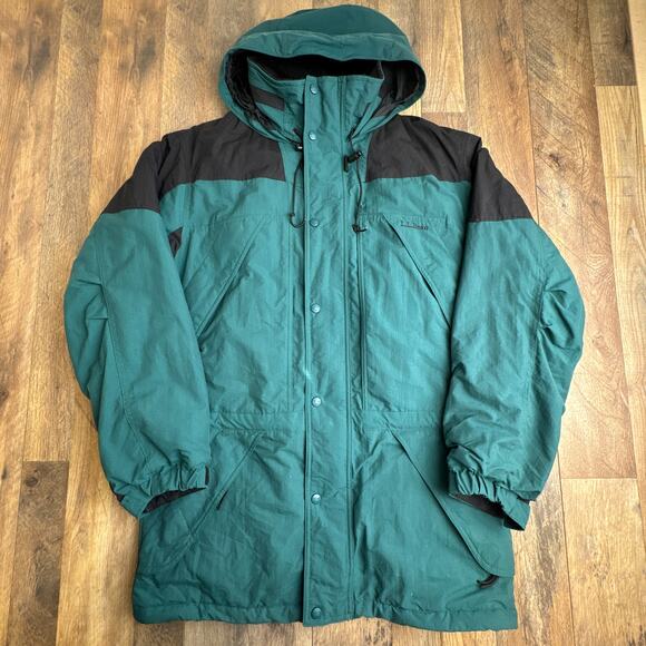 Vintage LL Bean Snow Jacket Men's Medium Tall Green Thinsulate Waterproof 90s - Picture 1 of 13